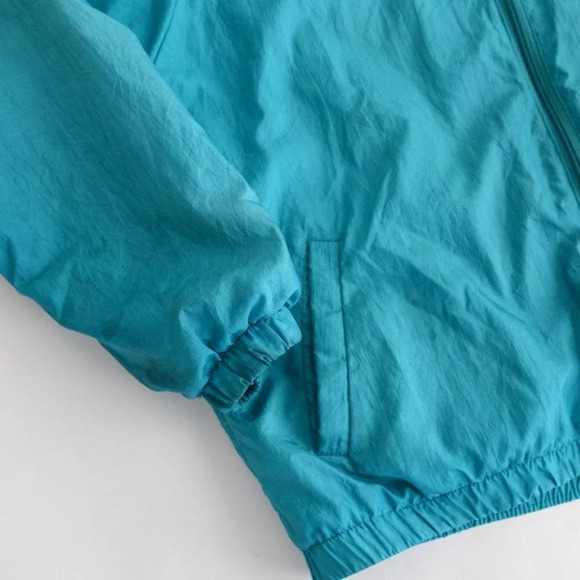 Vintage  D'Allairds Vintage Teal Zip Up Windbreaker - Picture 9 of 15